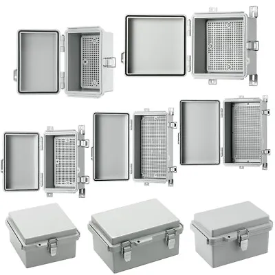 Outdoor Electrical Junction Box IP67 Plastic Project Box Enclosure Hinged Cover • $27.99