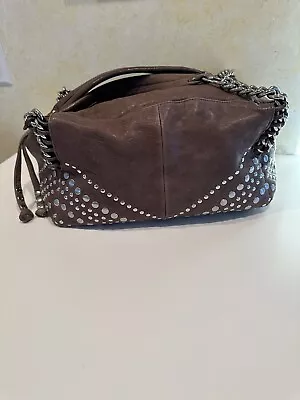 Junior Drake Mauve Color Supple Leather With Studs Hand Or Shoulder Purse EUC • $59