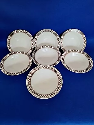 Set Of 7 Adams Sharon Cereal / Dessert Bowls 16cm Diameter Excellent Condition • £7.95