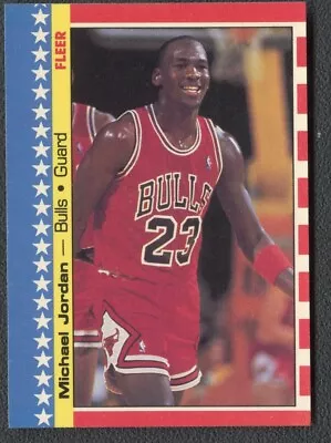 1987-88 Fleer Basketball Sticker #2 Michael Jordan Chicago Bulls HOF • $4.25