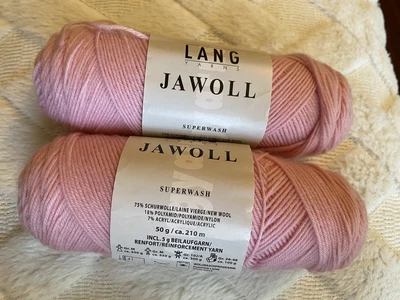 $20 • Buy 2 Skeins Lang Jawoll Superwash Sock Weight Yarn PINK 50 Grams 75% New Wool