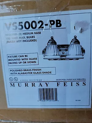 Murray Feiss VS5002-PB Polished Brass Finish W/ Alabaster Glass Shade • $78.99