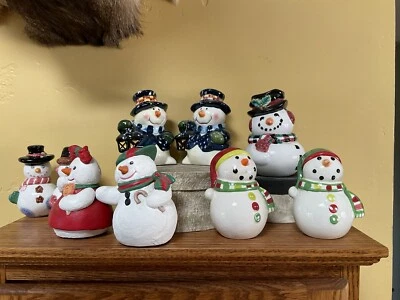 $5 • Buy Lot ☃️ Vintage Christmas Santa Salt And Pepper Shakers Snowman  F&F ☃️