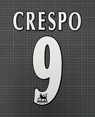 CRESPO #9 1997-2007 Player Size Premier League White Nameset Lextra • £12.20