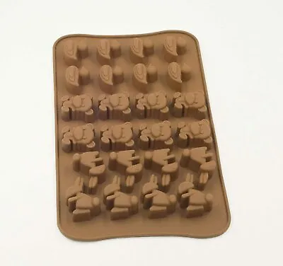 24 Cavity Silicone Duck/Teddy Bear/Bunny Rabbit Mould Tray Easter Animal Molds • £2.30