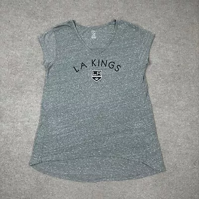 LA Kings T Shirt Wonens Size L Gray Short Sleeve NHL Hockey Reebok Ladies • $13.95