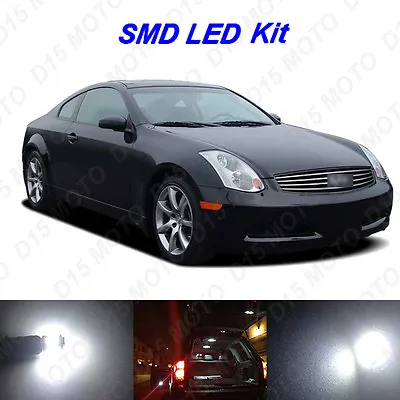 7 X White LED Interior Bulbs + License Plate Lights For 2003-2007 G35 Coupe • $11.98