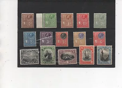 Malta Stamps 1930 Definitive Set To 3/- SG193-207 Mint See Reverse Scan • $61.88