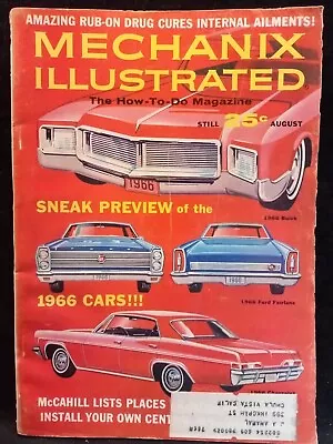 Mechanix Illustrated Magazine - August 1965 Preview Of 1966 Cars Ford Fairlane • $5.99