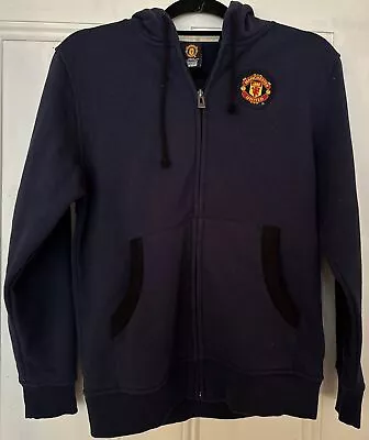 Manchester United Full Zip Navy Blue MU LTD Embroidered Hoodie - Youth Large YXL • $4.99