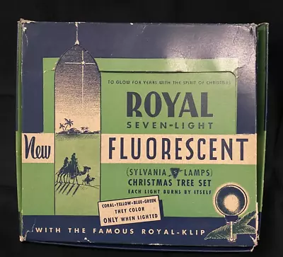 $105 • Buy Vintage Christmas Tree Lights ROYAL (SYLVANIA) C7 Fluorescent Ice Balls & Plain