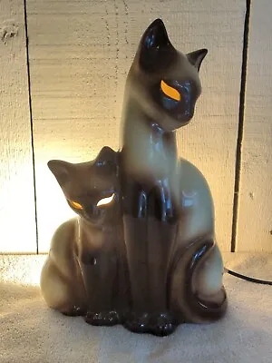 Ceramic Kron Siamese Cat Kitten TV Lamp 1950s Mid Century Mod • $149.50