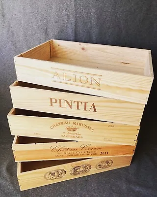 Wooden Wine Box Crate X2 - Pair Of Shallow Size - Wedding Display Table Decor • £20