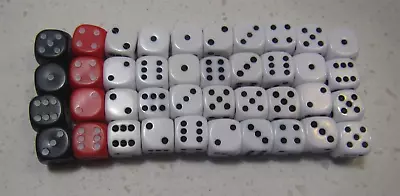 40 X Dice D6 10mm Size White Red And Black • $10