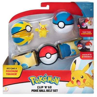 $29.95 • Buy NEW Pokemon Clip 'N' Go Poke Ball Belt Set Pikachu