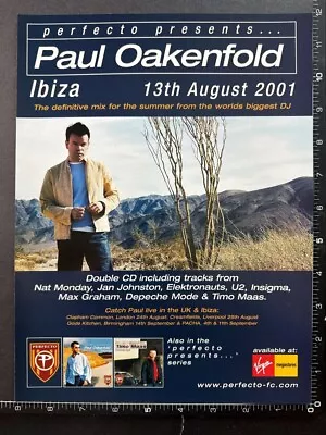 PERECTO PRESENTS PAUL OAKENFOLD IBIZA 2001 12X8'  Original Magazine Advert M110 • $6.83