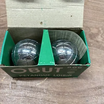 £24 • Buy Vintage L Boule Obut Dog Petanque Loisir Steel Ball Set Of 2 + Original Box (9)