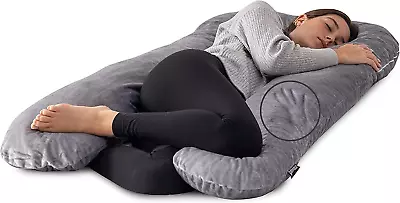 U Shaped Total Body Support Pillow Memory Foam With Washable Cover (54In Velour • $79.99