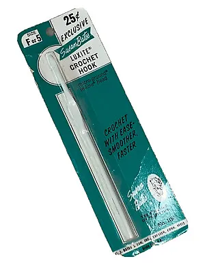 Vintage Susan Bates LUXITE Micro-ground In-Line Head Crochet Hook  Size F Or 5 • $6.67