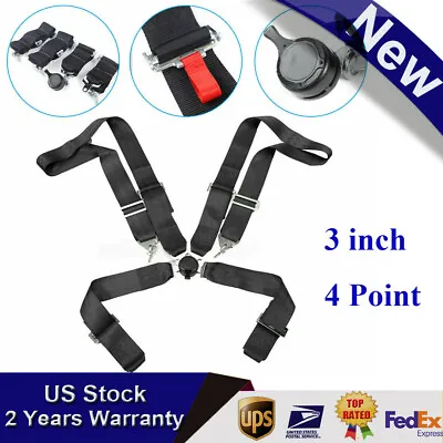 3'' 4 Point Black Camlock Quick Release Racing Seat Belt Harness For Racing Car • $40.85