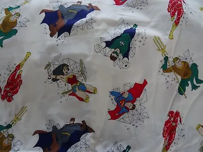 $4.55 • Buy Superheroes Superman Batman Spiderman Aquaman Fabric 62 Inch Width By The 1/2 Yd