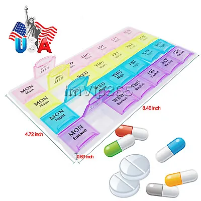 Portable 7 Days Tablet Pill Box Holder Medicine Vitamin Storage Organizer Case • $7.99