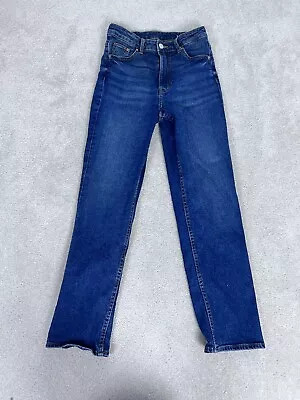 & Denim Jeans Womens 2 Blue H &M Stretch Spandex Cotton Straight Ladies 27 X 30 • $19.99