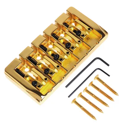 5 String Bass Guitar Bridge Gold Square Saddle Parts String Spacing 19mm • $29.99