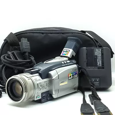 Sharp VL-AX1H 1.3MP 690x Zoom Retro MiniDV Video Camera Camcorder Charger Case • £64.95