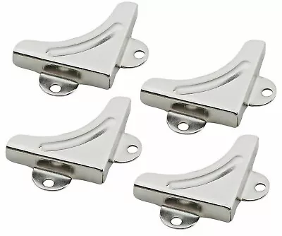Pack Of 4 X 32mm Mirror Picture Corners Clips Clamps Mount Brackets With Screws • £4.29