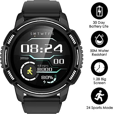 £29.99 • Buy The Watch Can Save Life 1.28” Self Monitor Blood Oxygen Pressure Heart Sport Etc