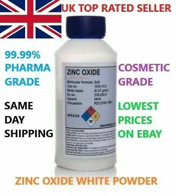 Zinc Oxide Powder 100% USP/BP Pure Pharma Grade White Cosmetics Soap FREE P&P • £59.97