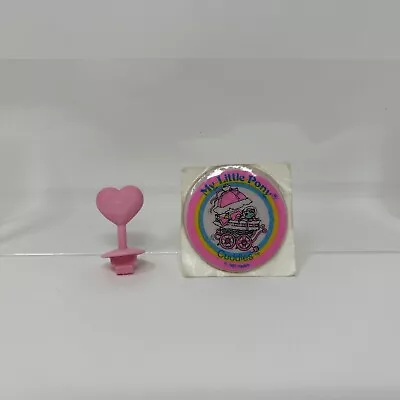 Vintage My Little Pony G1 MLP Accessories RARE Buggy ~ Sticker & Heart Topper • $16