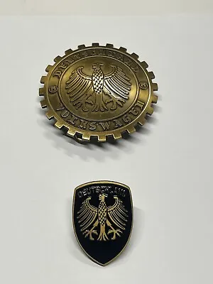 Vw Beetle super Beetle Hood Emblem & Matching Crest Vintage Gold   1964 - 1979 • $74.95