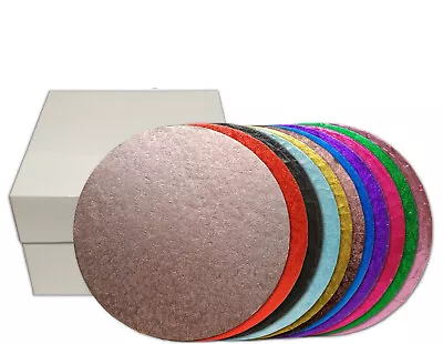 Cake Box And Coloured Cake Board - Round Board And Box Decorating Catering • £16.44