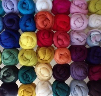 59 Colours 100% Merino Wool Tops Roving For Wet And Needle Felting 20 - 150 G • £5.60