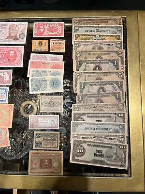 Lot Of 48 Pcs Foreign Paper Money Wartime Japanese Chinese Argentina Chile More! • $99