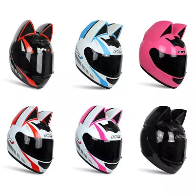 Cute Cat Ears Motorcycle Helmets Catwoman Cool Women Girl Sexy Winter Racing DOT • $127.35