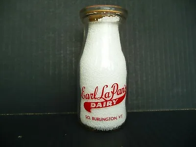 Earl LaPan's Dairy South Burlington Vt Half Pint Bottle Round Red Pyro  • $20