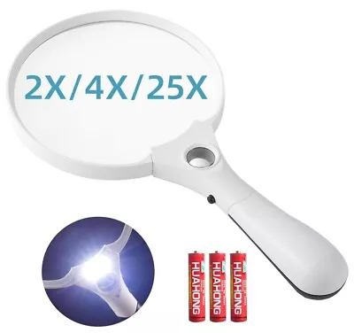 Magnifying Glass With Light And Stand For Reading Books Coins 10x 30x 45x Lamp • $16.99