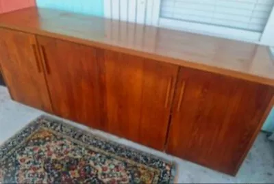 Mid Century Danish Modern Cabinet Credenza Teak Media Sideboard  Long Custom Mcm • $3999