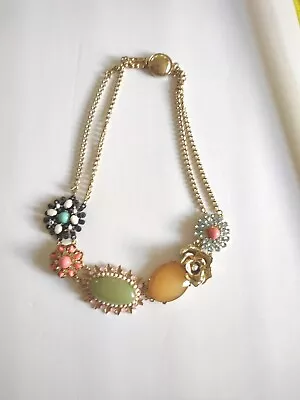 $16.77 • Buy Fall Necklace Costume Jewelry VTG Look Necklace Double Chain Statement Piece 