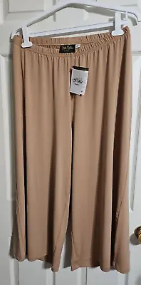 Bob Mackie Wearable Art Women's Tan Wide Leg Knit Pants Size 2X • $22.50