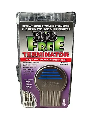 Nit Free Terminator Stainless Steel Lice Comb For Head Lice Treatment Long Teeth • $9.95