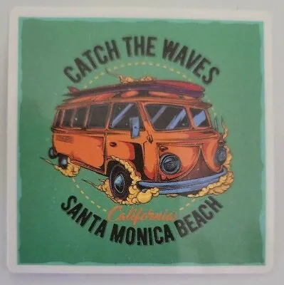 $1.99 • Buy Catch The Waves Santa Monica Beach VW Bus - Sticker - Approx. 2 1/4  X 2 1/4  