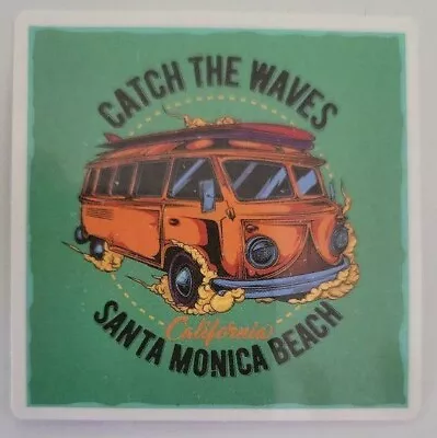 $1.99 • Buy Catch The Waves Santa Monica Beach VW Bus - Sticker - Approx. 2 1/4  X 2 1/4  