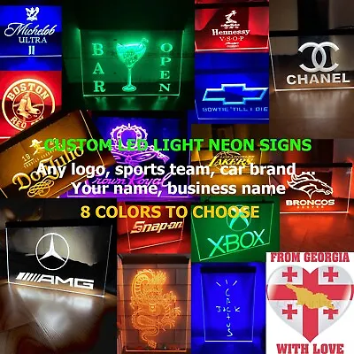 $23.99 • Buy Custom Logo BRANDNAME Sport TEAM Your Name Or Text For Bar LED Light Neon Sign
