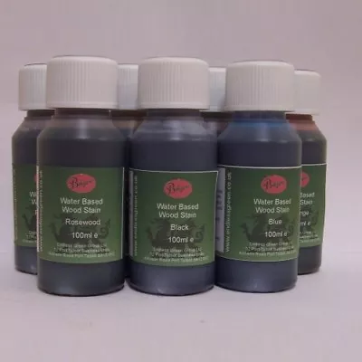 WOOD DYE - Bolgers Water Based Wood Stain - Non Toxic - Choice Of Colours  100ml • £8.95