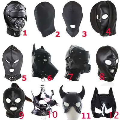 £8.84 • Buy Bondage Head Mask Sensory Deprivation Hood Headgear Harness Different Types