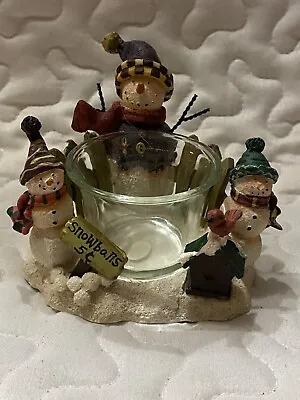 Vtg Crazy Mountain Exclusive Design Snowman Tea Light Holder Snowballs 5 Cents • $11.95